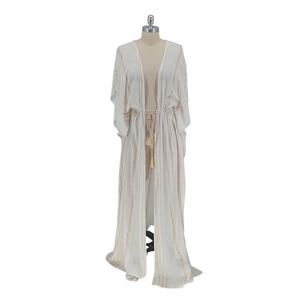 19965 Lovestitch Striped Maxi Duster Dress Cream size S/M bohemian beach festiva